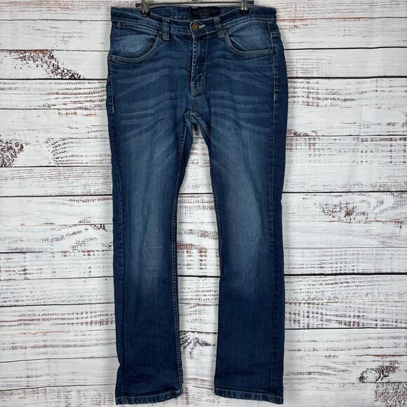 PD&C jeans straight leg size 32 distressed casual relaxed denim Slim Jeans - Picture 1 of 5